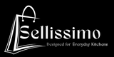 Logo of Sellissimo with a shopping bag icon on a black background 